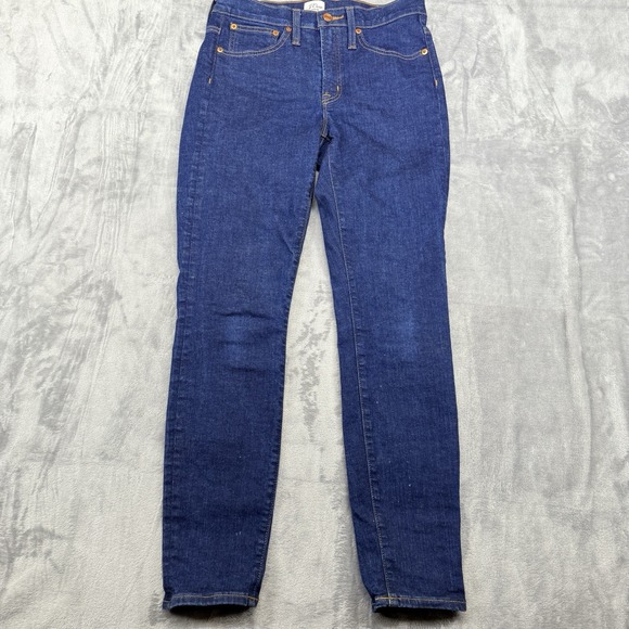 J.CREW Women's Size 27 9" Toothpick Stretch Skinny Blue Jeans High-rise Zip Fly - Picture 1 of 13